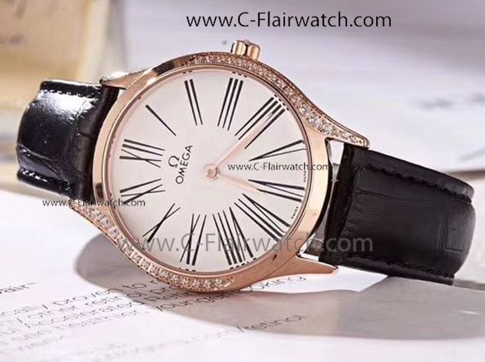 Ladies De Ville Tresor Omega Watch White Face Rose Gold Ladies De Ville Tresor Omega Watch White Face Rose Gold